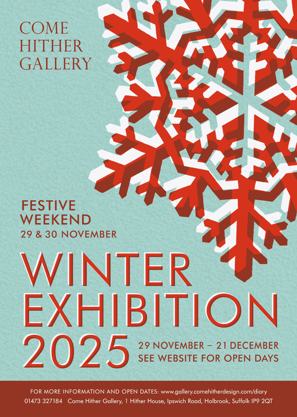 Poster for Winter Exhibition 2025 by Come Hither Gallery